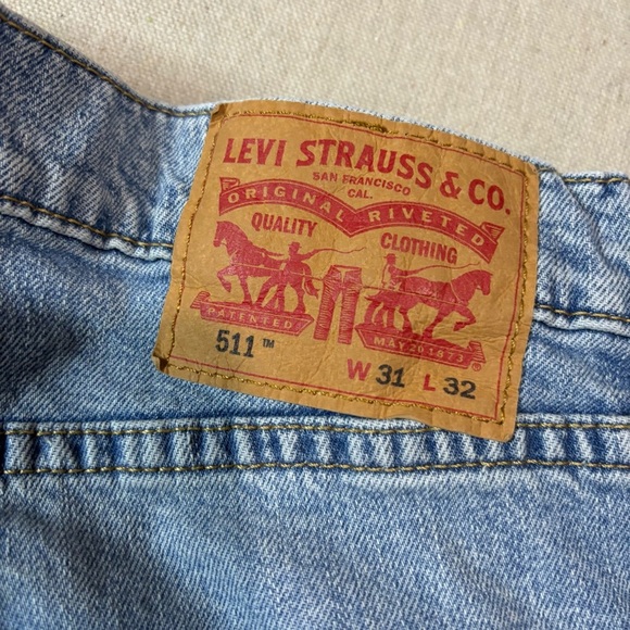 Levi's 511 Straight Blue Stretch Denim Casual Jeans Mens Size 31 X 32 - Picture 4 of 7